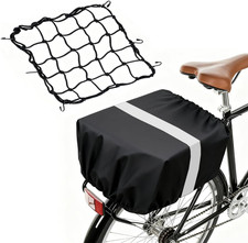 Waterproof Bike Basket Rain Cover and Bungee Cargo Net - Elastic Bicycle Basket