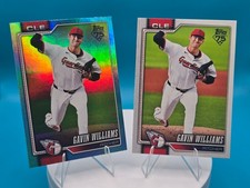 🔥2026 Gavin Williams 2 Cards Topps #254 Aqua Rainbow Foil and Base Cleveland