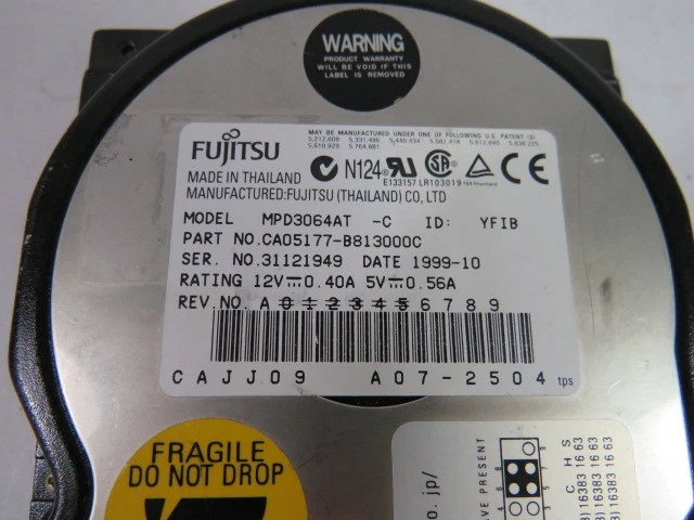 Fujitsu CA05177-B813000C 6.4GB 3.5" Hard Drive USED - Image 4 of 4