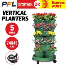 5 Tier Vertical Garden Strawberry Stackable Planters Herbs Petunias Pancy