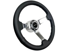 1969-73 Pontiac Gto 6 Bolt Black Leather Solid Chrome Steering Wheel Kit Gto 1969-73 Pontiac Gto 6 Bolt Black Leather Solid Chrome Steering Wheel Kit Gto