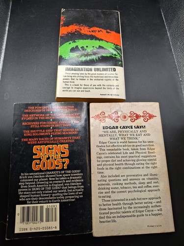 ESP, Aliens, etc..Vintage Books Lot of 3 Edgar Cayce, Daniken etc. - Picture 2 of 2