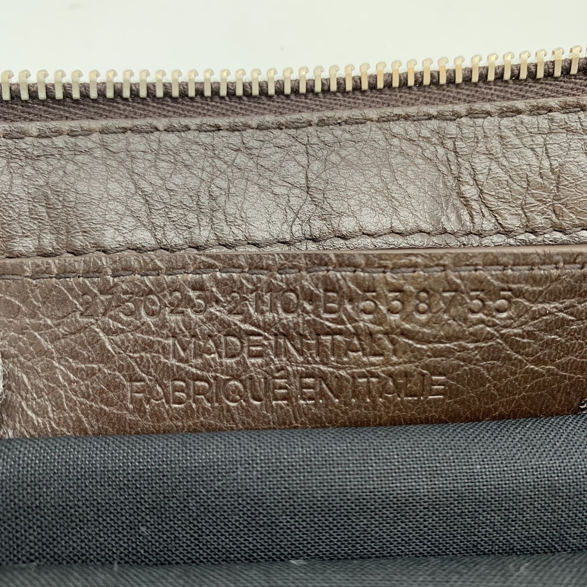 Authentic BALENCIAGA Classic Clip M Clutch Bag Dark Brown