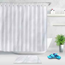 White Tile Waterproof Bathroom Polyester Shower Curtain Liner Water Resistant