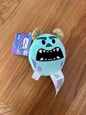 New Disney Sulley Reversible Two Sided Emoji Plush 5”