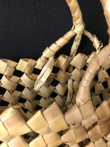 HAWAII 12” LAUHALA WEAVE HANDBAG PURSE Natural Fiber Aloha Hawaiian Artisan - Picture 2 of 8