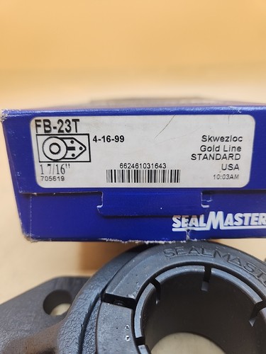 Sealmaster FB-23T 1 7/16" Gold Line Standard Skwezloc Pre Owned - Picture 2 of 7