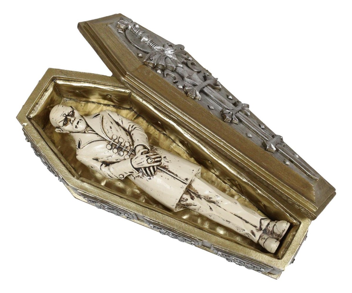 Vampire Dracula Nosferatu Figurine With Bat Moon Sword Coffin