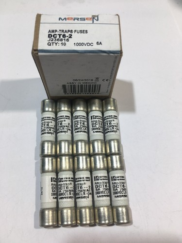 FERRAZ SHAWMUT MERSEN DCT6-2 6A 1000VDC Amp Trap Fuse JPSF676 Pack of 1/5/10 - Picture 1 of 4