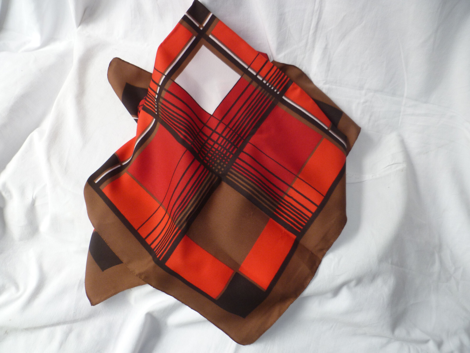 Two Assorted Vintage Polyester Silky Square Head … - image 7