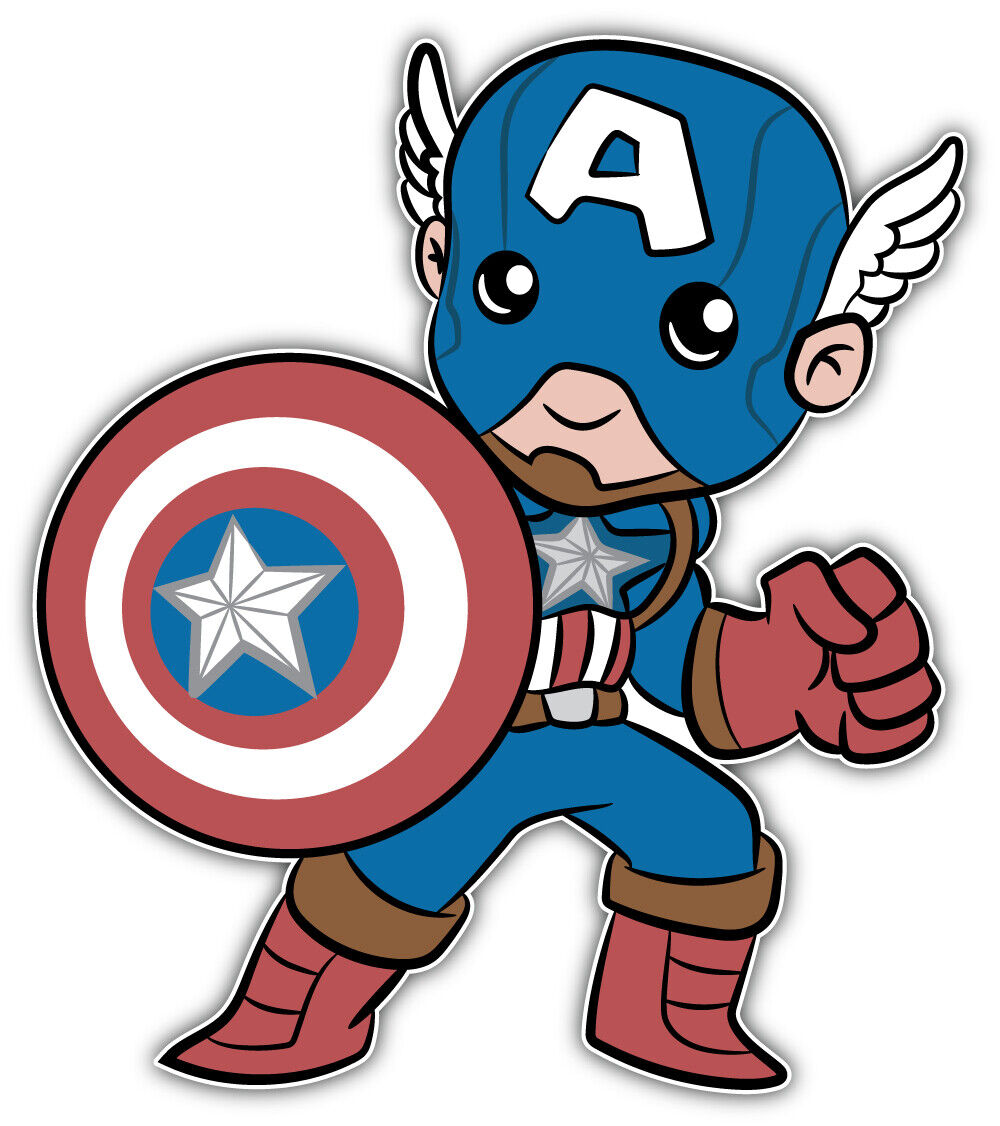 Avengers Captain America Cartoon Sticker Bumper Decal - &#039 ...