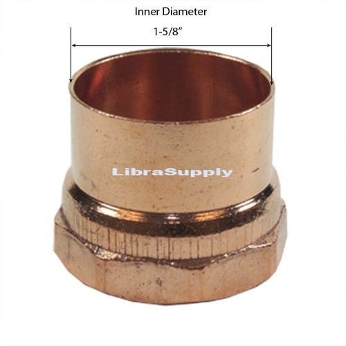 Libra Supply 1-1/2 inch, 1-1/2'' DWV Wrought Copper Female Adapter C x FIP