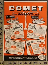 1959 COMET MODEL AIRPLANE MILITARY SABRE AIR FORCE CARROM GAME 2-pg TOY AD TS08