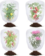 Bird Netting for Garden Protection Drawstring Plant Covers 4 Pack