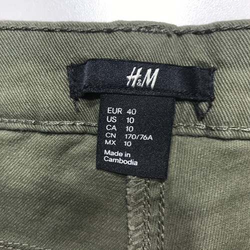 H&M Green Cuffed Low Waist Shortie Casual Day Out Shorts 5-Pocket Size 10 NEW - Picture 7 of 13