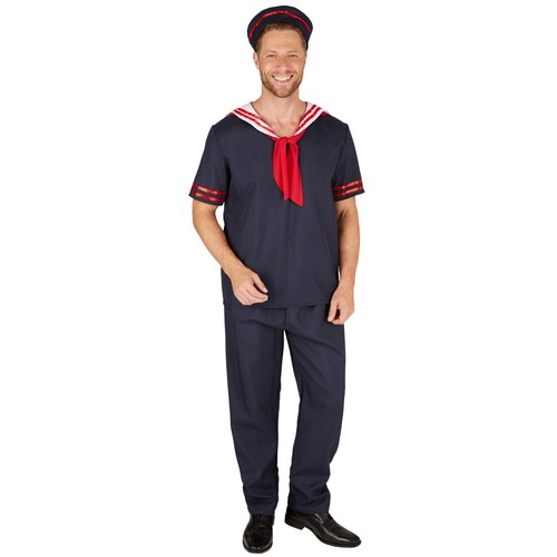 Costume da Uomo Marinaio Marinai Blu Nave Adulto Vestito Carnevale  Halloween nuo | eBay