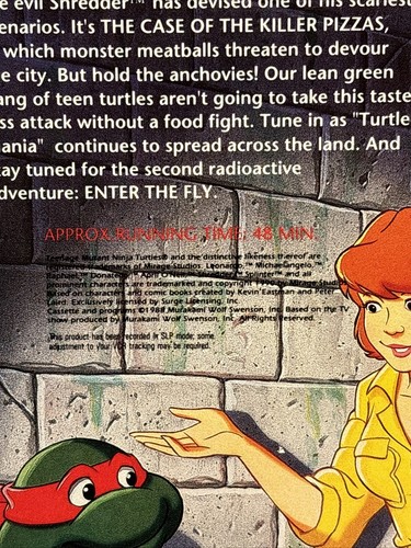 VHS Teenage Mutant Ninja Turtles Case Of The Killer Pizzas TMNT - Like New! - Picture 6 of 7