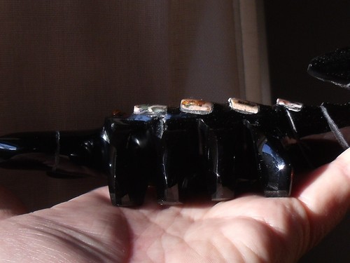 2,125 CTS Gold sheen Obsidian Scorpion with Cantera Fire Opal Inlay - Picture 15 of 22