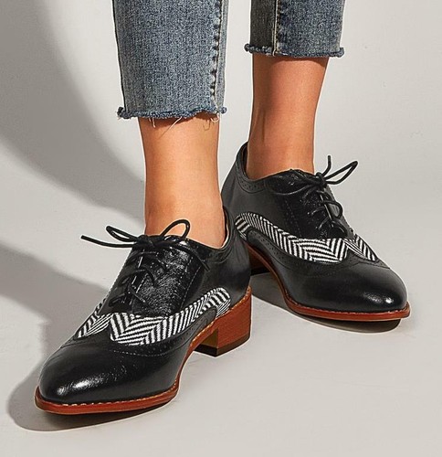 faux leather oxfords womens