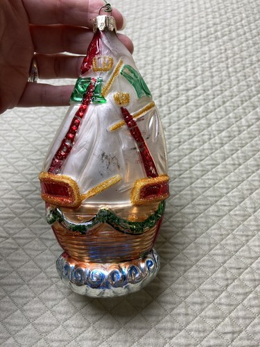 Santa's Best Vintage European Style Father Christmas Sailing Ship Ornament - Picture 4 of 8