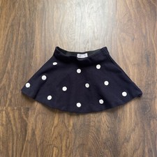 Navy Blue Polka Dots Girls Knit H M Mini Skirt Size 4-6