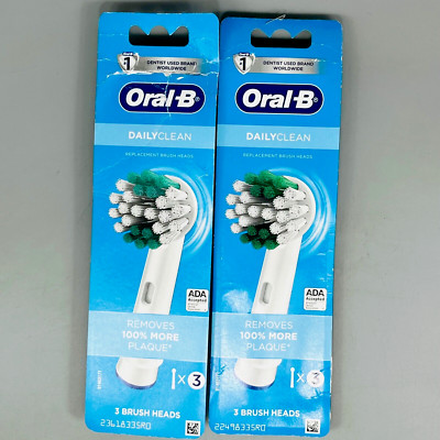 Oral-B Daily Clean Electric Toothbrush Replacement Brush Heads 2PK x 3Ct