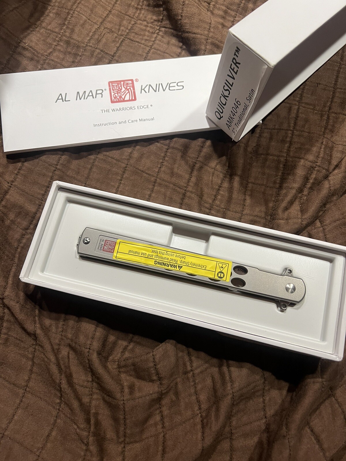 Al Mar Quicksilver Big Stiletto Dagger Pocket Knife Folder D2 Titanium