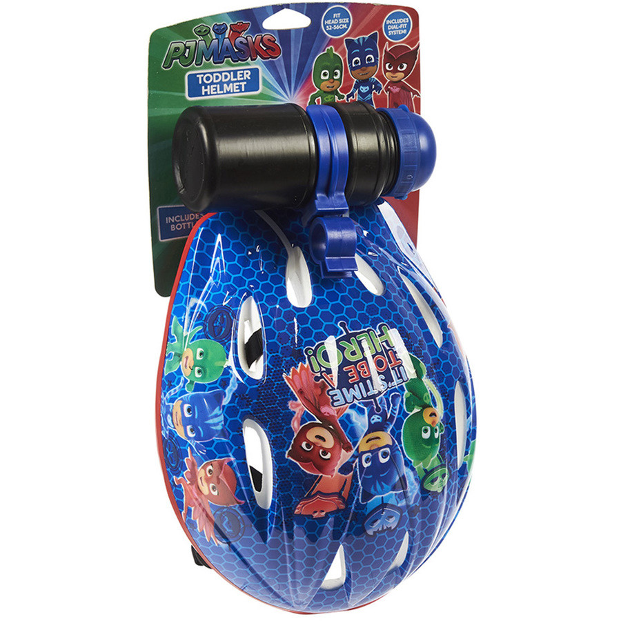 NEW Licensed PJ Masks Toddler Helmet With Drinking Bottle 52-56cm Birthday Gift NEW Licensed PJ Masks Toddler Helmet With Drinking Bottle 52-56cm Birthday Gift