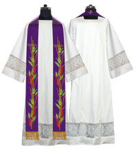 Elegant Embroidered Priest Stole with Cross Design   Religious Clergy Vestment