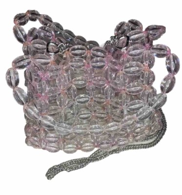 Zara Beaded 1960s Vibe Mini Bucket Bag Shoulder Hand