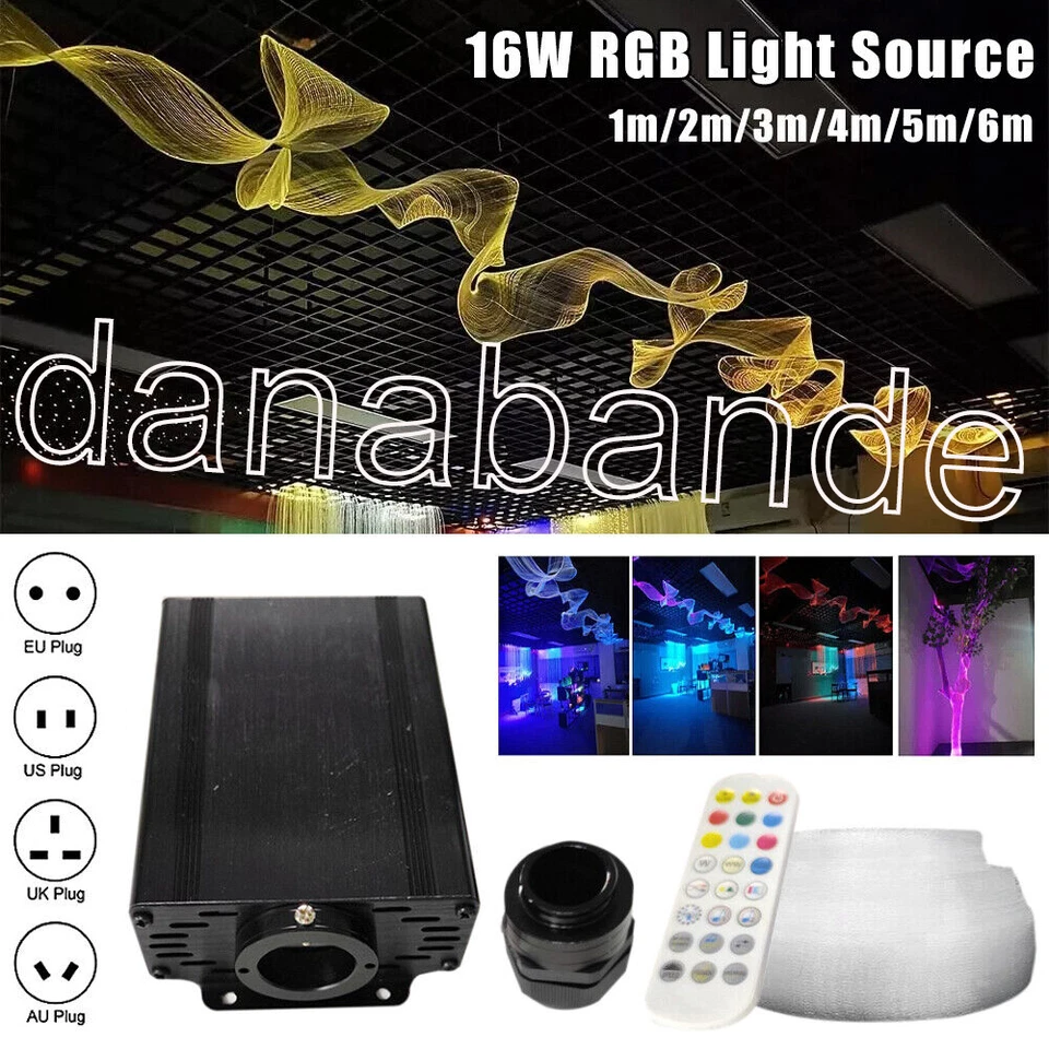 DC12V RGB Fibra Óptica LED Cortina Brillante Decorativa Hágalo Usted Mismo Red de Techo Árbol Luces Foto 3 de 4