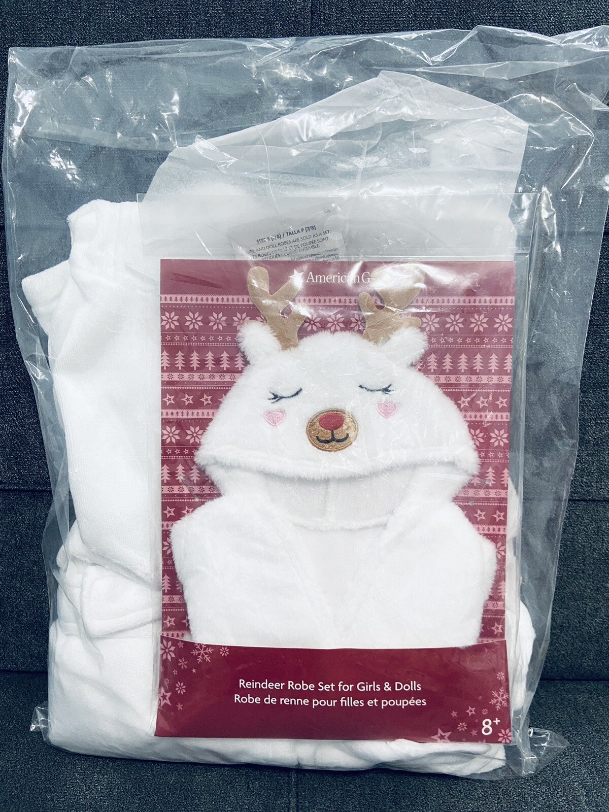American Girl Reindeer Robes for Doll and Girl Size 5/6 XS Extra Small