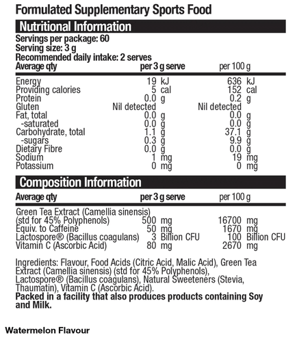 BSC GREEN TEA TX100 LEMON LIME / SUPER BERRY / WATERMELON 60 SERVES BODYSCIENCE - Picture 14 of 16