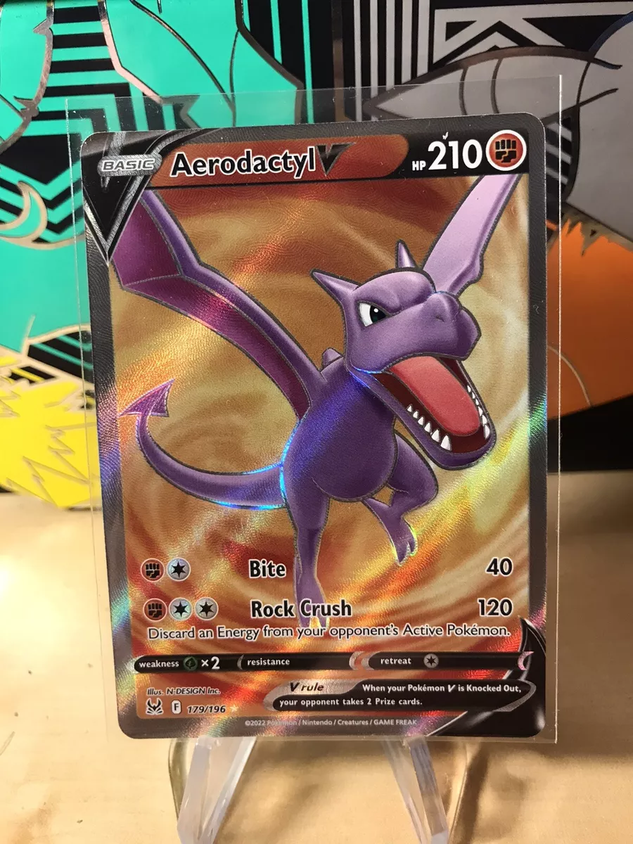 Aerodactyl V 179/196 Full Art NM/M Lost Origin Pokemon + Card Saver