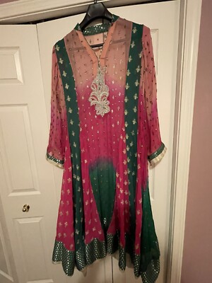 slim fit dress slacks Multi-Color Mehndi Dress in Traditional Pishwas Style Online – Nameera by  Farooq