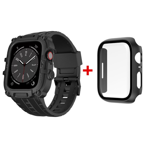 For Apple Watch Series45678SE TPU Protective Case Steel Film + Band Case 44/45mm - Zdjęcie 11 z 13