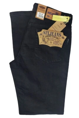 SIXJEANS Pantalone Jeans Uomo da Lavoro Nero Elasticizzato Robusto Rinforzato Regolare