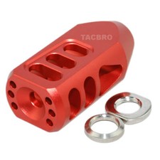Red Anodized Aluminum Tanker Style 350 Legend Muzzle Brake 1/2"x28 RH TPI