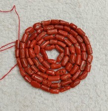 16"INCHES 100  Natural Italian Coral Smooth Oval Beads..Size 5x9mm to 7x10mm.