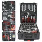 Black Protable Hand Tool Storage Cabinet Box with 4 Layers of Toolset and Wheels