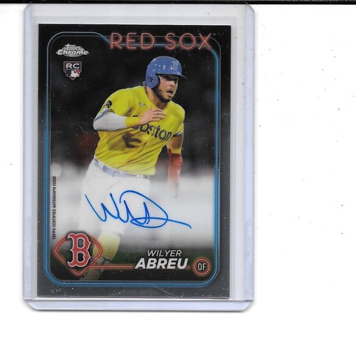 2024 TOPPS CHROME WILYER ABREU RC AUTO ON CARD AUTOGRAPH ROOKIE RED SOX
