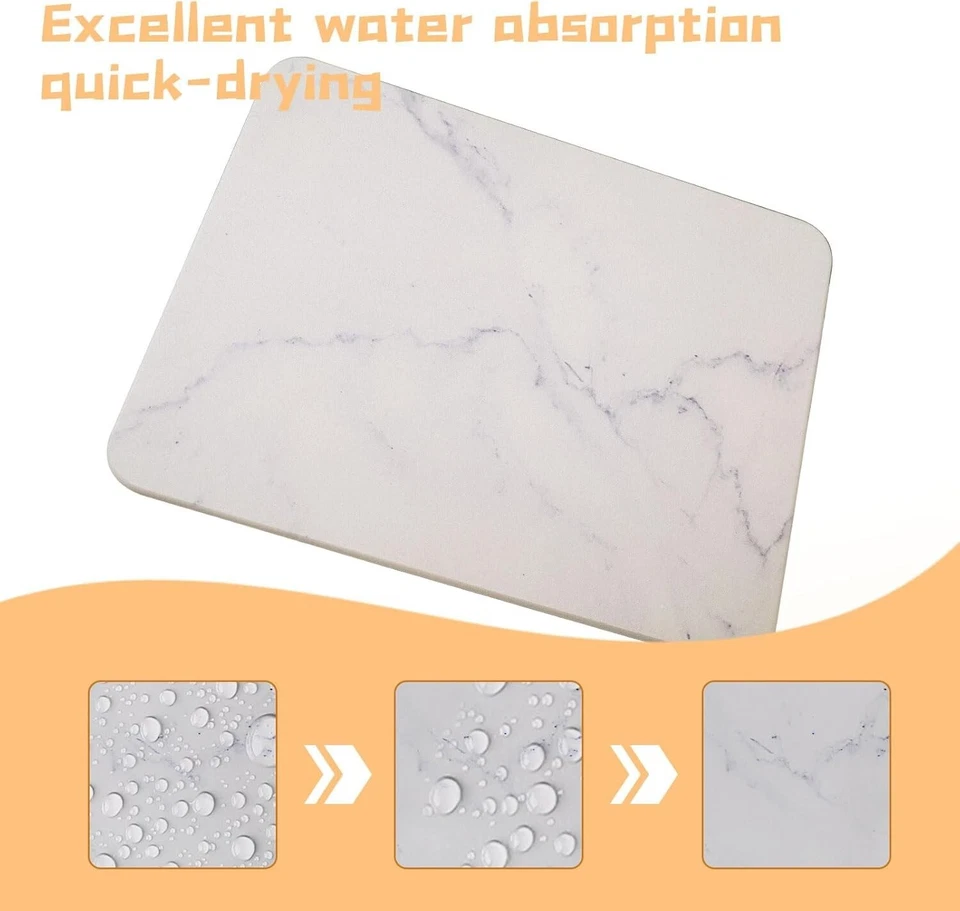 Alfombra de secado de piedra para mostrador de cocina, estera de secado de platos de piedra, diatomita de 12 * 16 pulgadas Foto 3 de 4