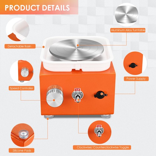 Mini Pottery Wheel Machine 6.5cm 10cm Double Turntables Forming Machine Set - Picture 6 of 13