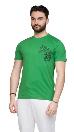 Cavalli Class Tiger Head Chest Motif Fashion T-Shirt- - Picture 3 of 5