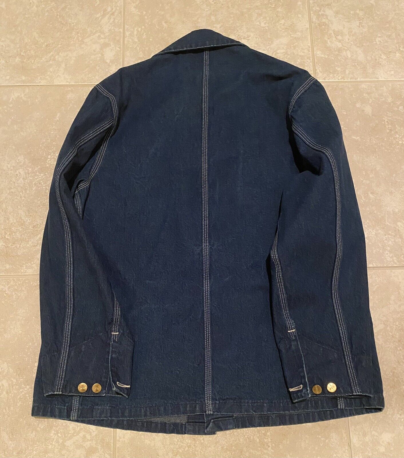Vintage Carhartt White Label 8C Denim Chore jacket unlined Size 46 