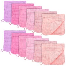 12 Pack Muslin Burp Cloths - Large 20" x 10", Ultra Absorbent 100 Cotton for...