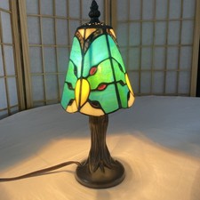 Stained Glass Table Lamp 11  Blue, 6 ft Cord