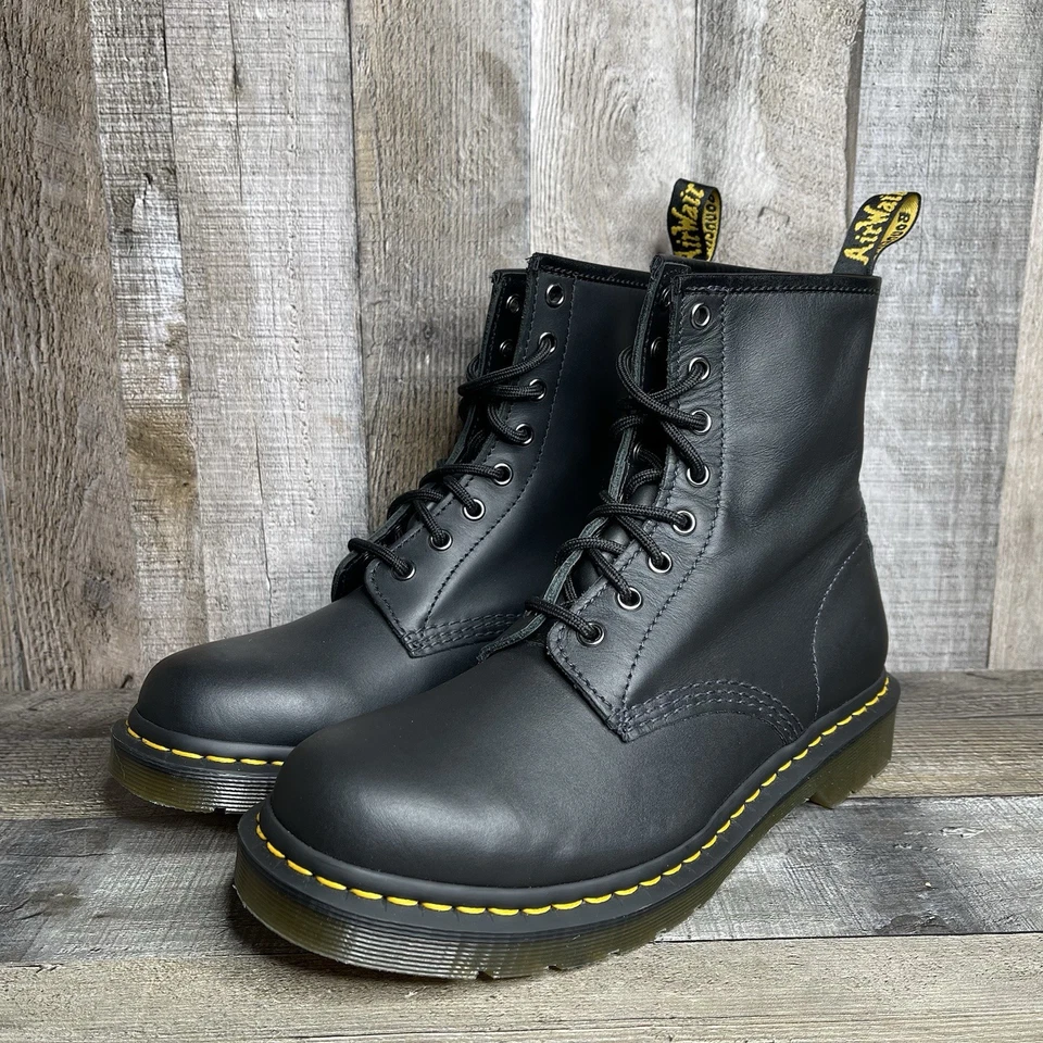 Nuevas botas de combate Dr Martens 1460 negras de cuero liso para mujer nuevas sin caja talla 9/10 M Foto 2 de 4