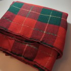 Vintage Tartan Plaid Christmas Tablecloth Red Green Gold Metallic 60x80