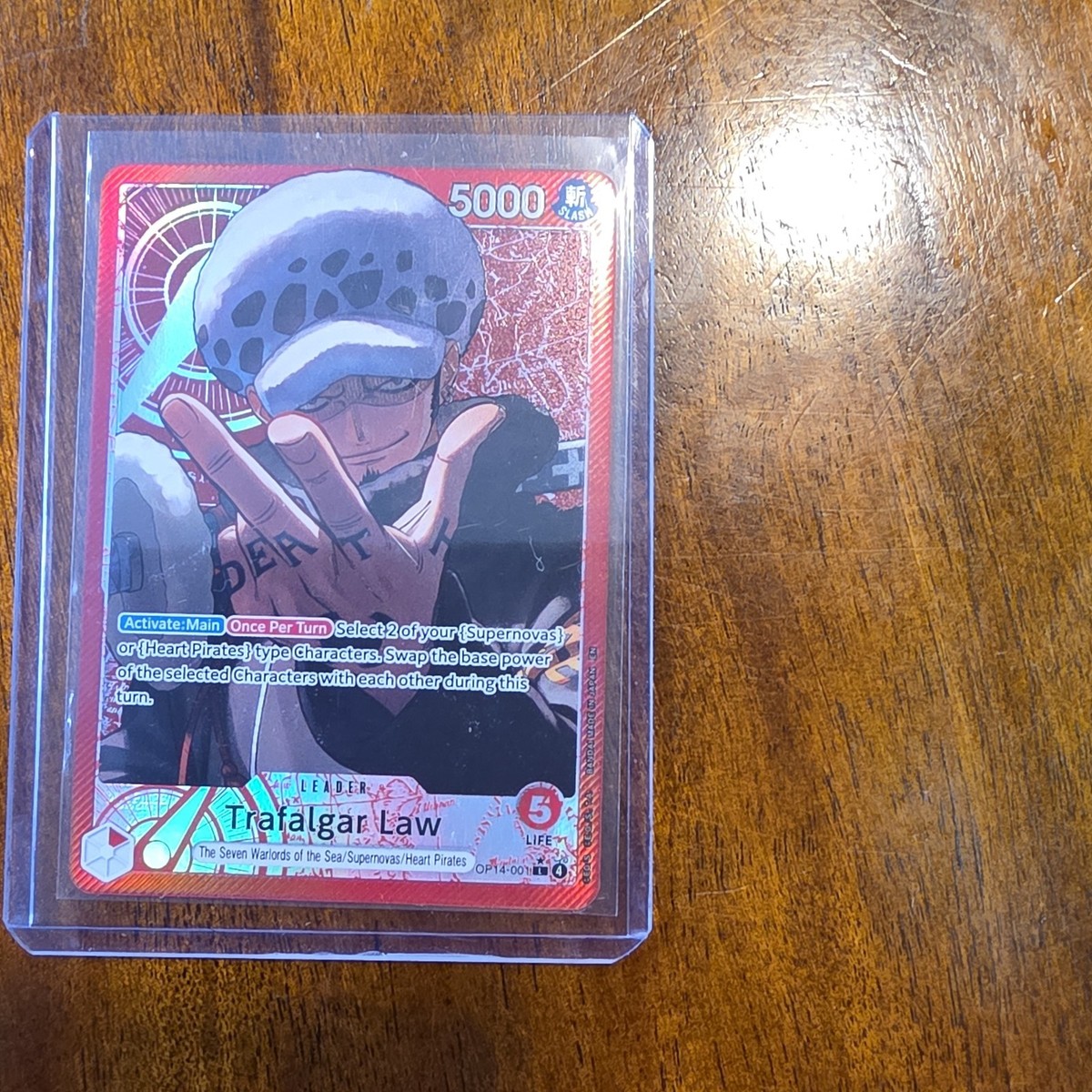 その他 L GEAR SOLID Trading Card #014 PIG One Piece CCG Trafalgar Law Leader Card OP14-001 5000 Power Foil